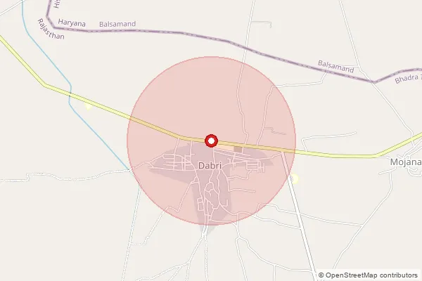Map showing approximate area covered by Pincode 335503 — Jogiwala B.O, Hanumangarh