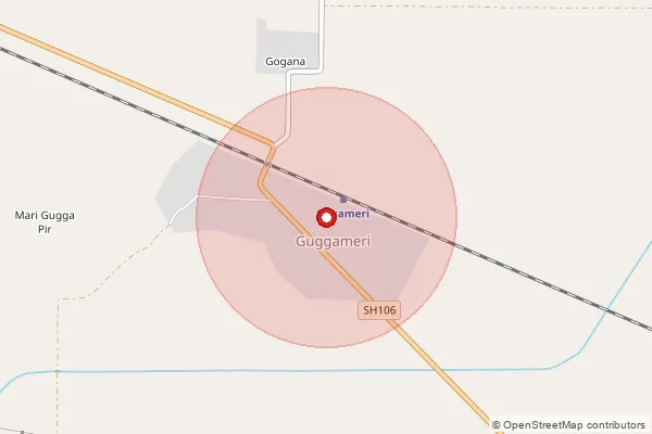 Map showing approximate area covered by Pincode 335504 — Dhilki B.O, Hanumangarh