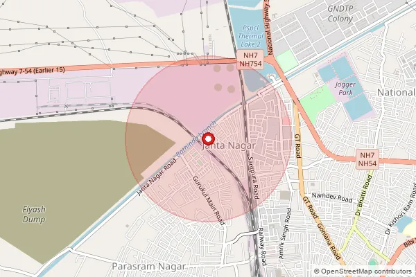 Map showing approximate area covered by Pincode 335513 — Jhamber B.O, Hanumangarh