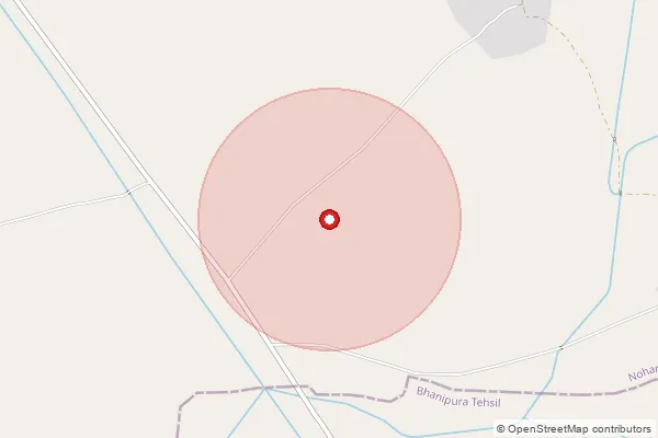 Map showing approximate area covered by Pincode 335523 — Dhansia B.O, Hanumangarh