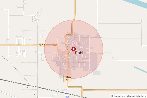 Map showing approximate area covered by Pincode 335526 — Tibbi S.O, Hanumangarh