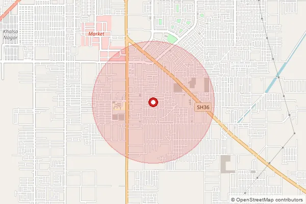 Map showing approximate area covered by Pincode 335707 — Gharsana S.O, Ganganagar