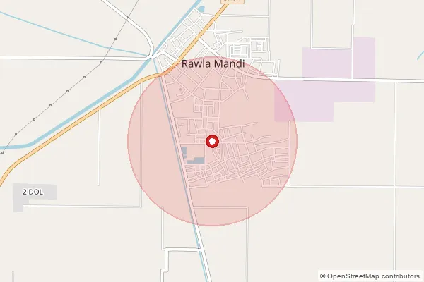Map showing approximate area covered by Pincode 335708 — Rawla S.O, Ganganagar