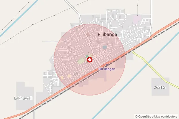 Map showing approximate area covered by Pincode 335803 — Pilibangan S.O, Hanumangarh