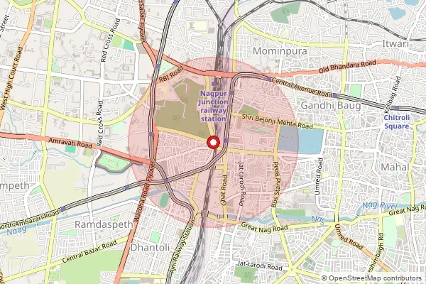 Map showing approximate area covered by Pincode 341001 — Nagaur H.O, Nagaur