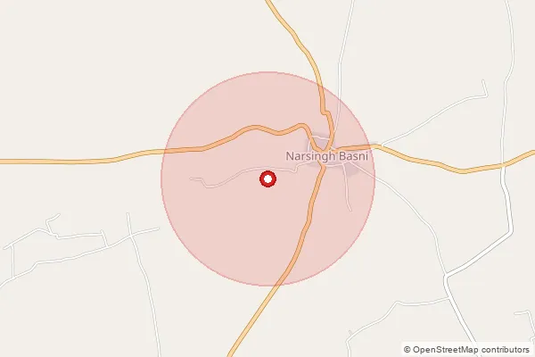 Map showing approximate area covered by Pincode 341021 — Basni S.O, Nagaur