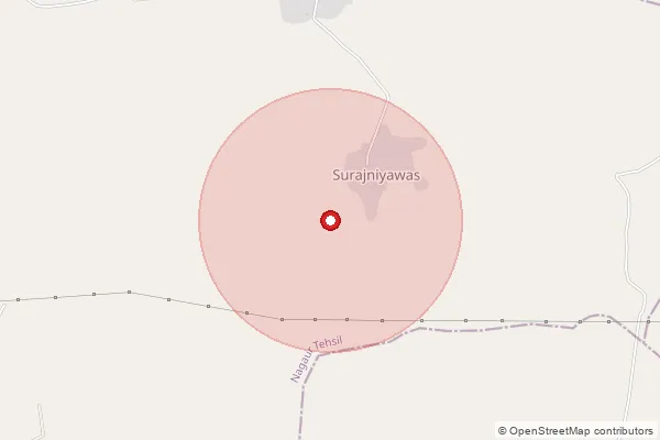 Map showing approximate area covered by Pincode 341027 — Didiyakallan B.O, Nagaur