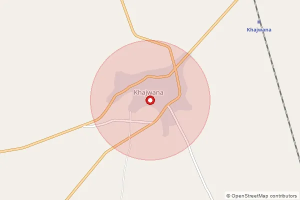 Map showing approximate area covered by Pincode 341028 — Khajwana S.O, Nagaur