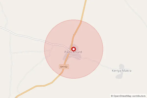 Map showing approximate area covered by Pincode 341031 — Bherunda B.O, Nagaur