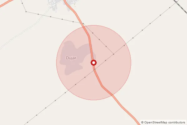 Map showing approximate area covered by Pincode 341306 — Dujar B.O, Nagaur