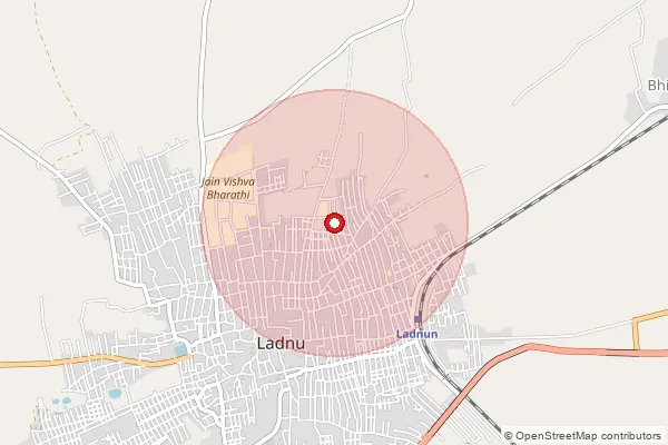 Map showing approximate area covered by Pincode 341317 — Genana B.O, Nagaur