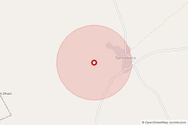 Map showing approximate area covered by Pincode 341504 — Barnel B.O, Nagaur