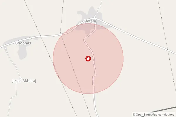 Map showing approximate area covered by Pincode 341511 — Chhapri B.O, Nagaur