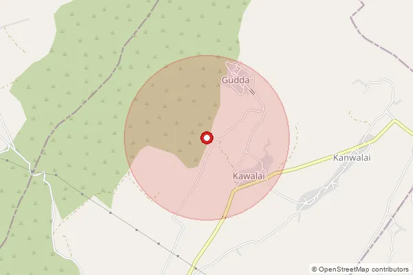 Map showing approximate area covered by Pincode 341512 — Neniya B.O, Nagaur