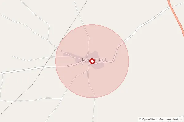 Map showing approximate area covered by Pincode 341518 — Bhanwal B.O, Nagaur