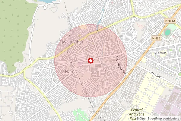 Map showing approximate area covered by Pincode 342008 — Nandanwan So, Jodhpur