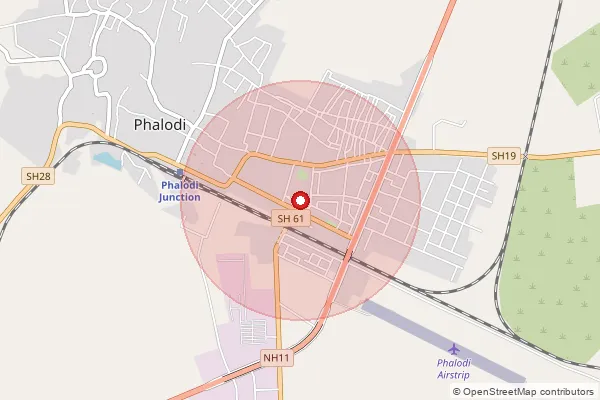 Map showing approximate area covered by Pincode 342301 — Phalodi So, Jodhpur