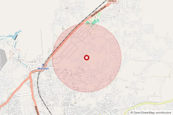 Map showing approximate area covered by Pincode 342304 — Punjla Bo, Jodhpur