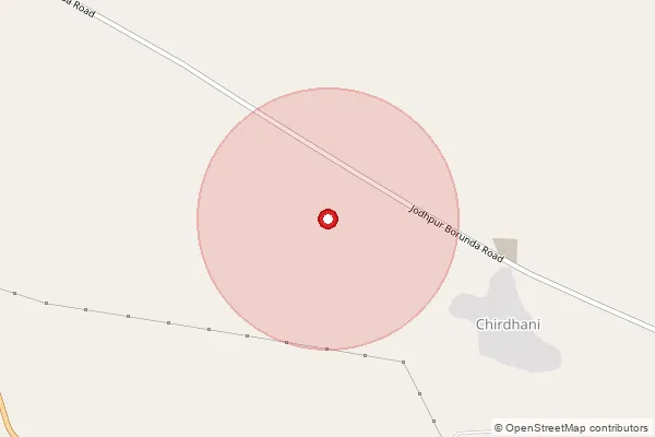 Map showing approximate area covered by Pincode 342601 — Chodhan Bo, Jodhpur