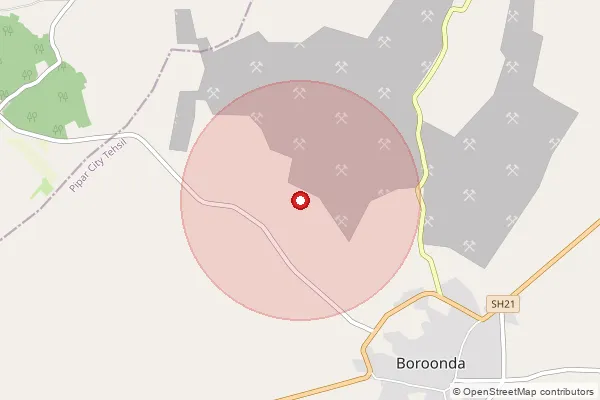 Map showing approximate area covered by Pincode 342604 — Borunda So, Jodhpur