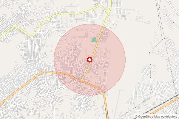 Map showing approximate area covered by Pincode 342801 — Bhacharna Bo, Jodhpur