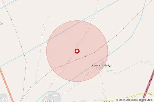 Map showing approximate area covered by Pincode 343021 — Elana B.O, Jalore