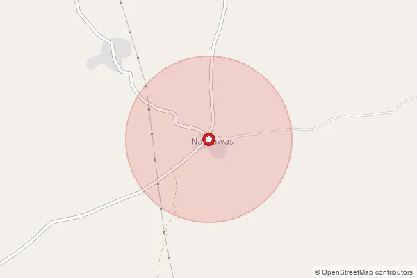 Map showing approximate area covered by Pincode 343025 — Bakra B.O, Jalore