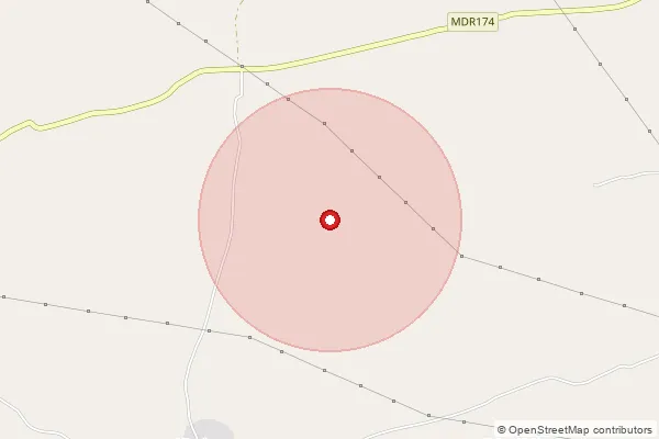 Map showing approximate area covered by Pincode 343029 — Bhagal Bhim B.O, Jalore