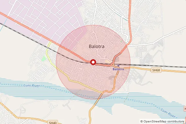 Map showing approximate area covered by Pincode 344022 — Bhunka B.O, Barmer