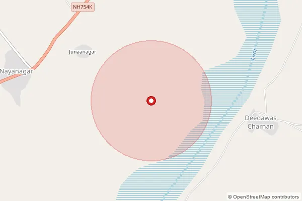 Map showing approximate area covered by Pincode 344031 — Banta B.O, Barmer