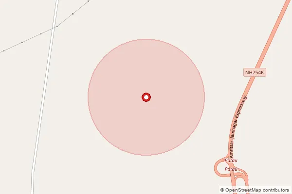 Map showing approximate area covered by Pincode 344032 — Badnava B.O, Barmer