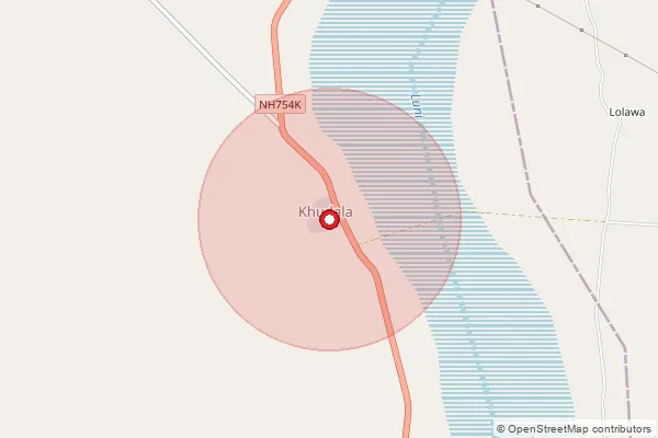 Map showing approximate area covered by Pincode 344033 — Bhanasar Dhatarwalon Ki Dhani, Barmer
