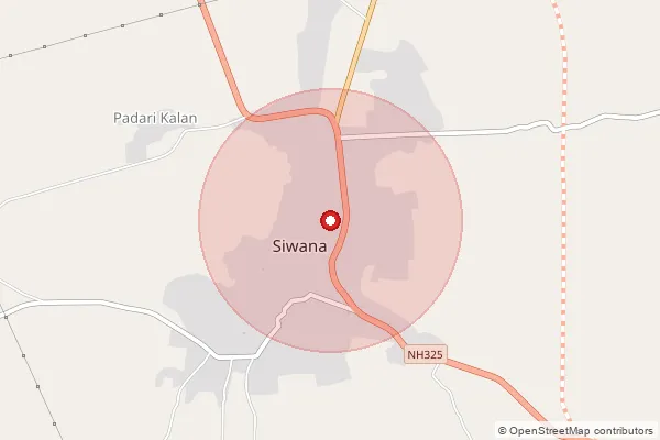 Map showing approximate area covered by Pincode 344044 — Deora B.O, Barmer