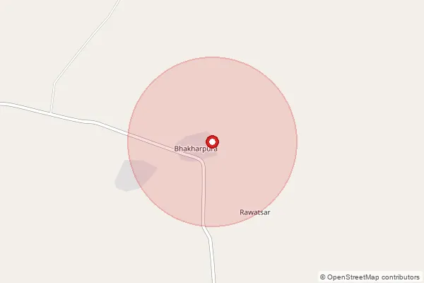 Map showing approximate area covered by Pincode 344703 — Chawa B.O, Barmer