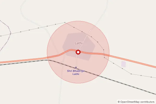 Map showing approximate area covered by Pincode 345031 — Lathi So Jaisalmer, Jaisalmer