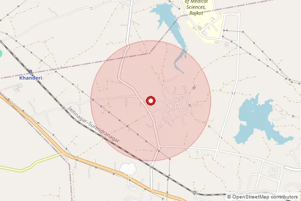 Map showing approximate area covered by Pincode 360006 — Rajkot Bhomeswar Ndt So, Rajkot