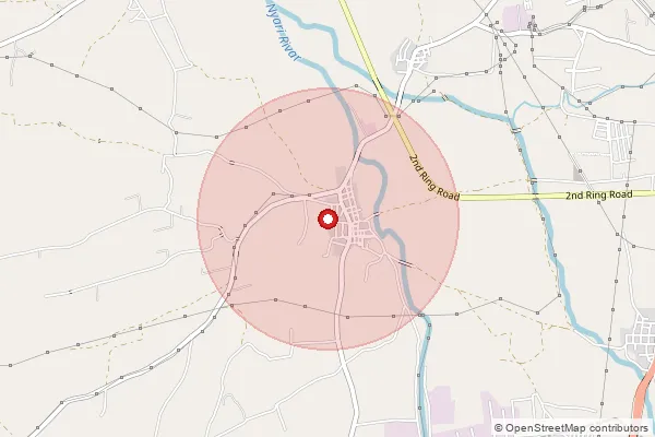 Map showing approximate area covered by Pincode 360022 — Dholara Bo, Rajkot