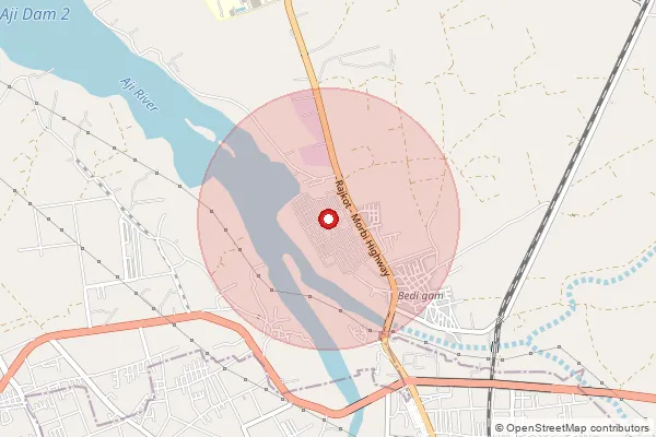 Map showing approximate area covered by Pincode 360028 — Rajkot Bedi Dso, Rajkot