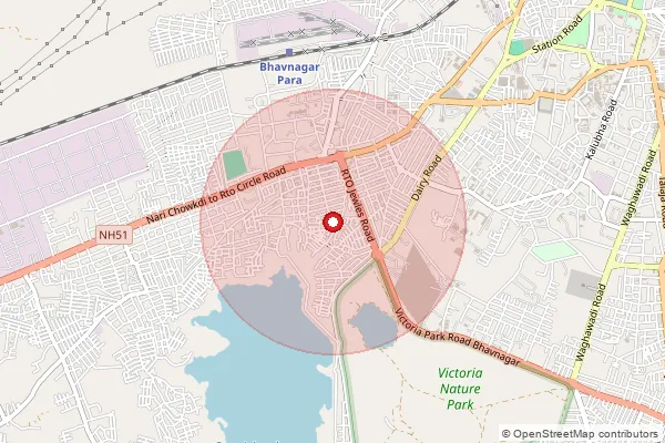 Map showing approximate area covered by Pincode 360030 — Kotda Sangani So, Rajkot