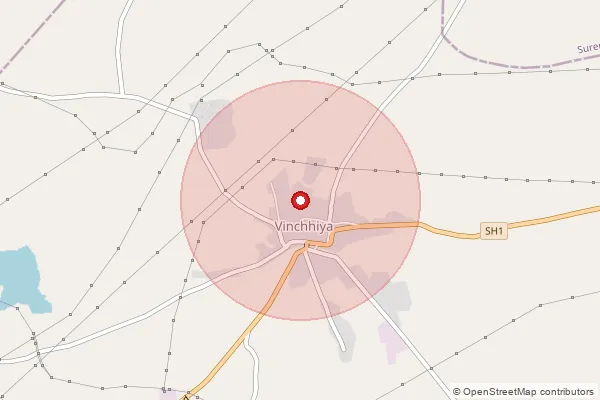 Map showing approximate area covered by Pincode 360055 — Khandhevadia Bo, Rajkot