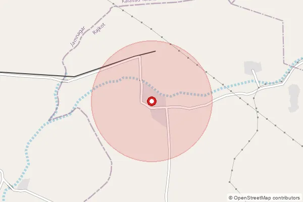 Map showing approximate area covered by Pincode 360070 — Dalia Bo, Rajkot