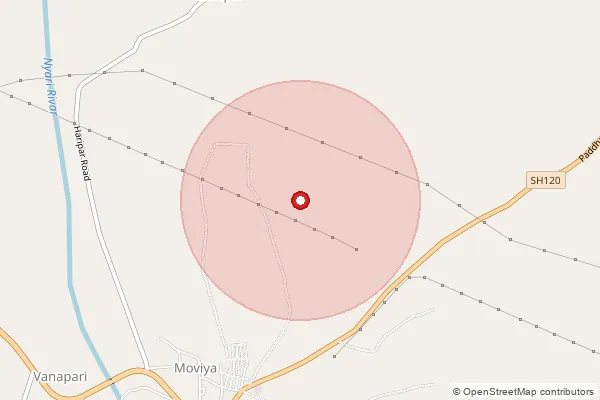 Map showing approximate area covered by Pincode 360110 — Adbalka Bo, Rajkot