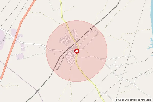 Map showing approximate area covered by Pincode 360320 — Navagam Bo, Rajkot