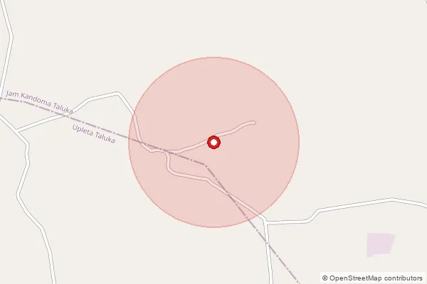 Map showing approximate area covered by Pincode 360452 — Chavandi Bo, Rajkot