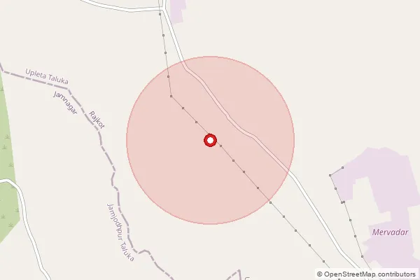 Map showing approximate area covered by Pincode 360490 — Amrapar Bo, Jamnagar