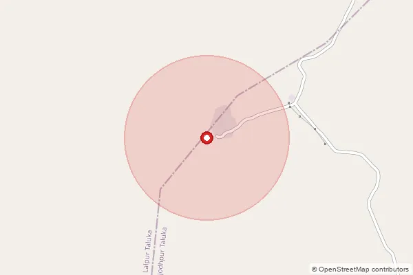 Map showing approximate area covered by Pincode 360520 — Chirodasang Bo, Jamnagar