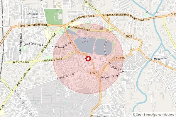 Map showing approximate area covered by Pincode 361005 — Digvijay Plot So, Jamnagar