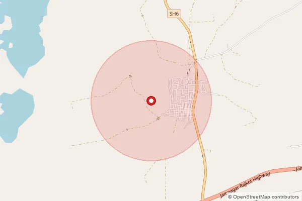 Map showing approximate area covered by Pincode 361120 — Jambuda Bo, Jamnagar