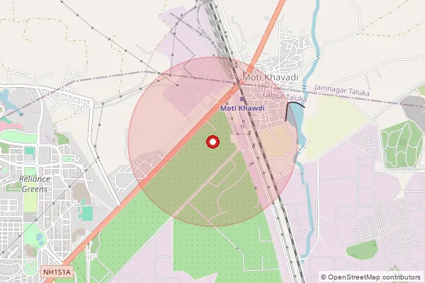 Map showing approximate area covered by Pincode 361140 — Gagva Bo, Jamnagar