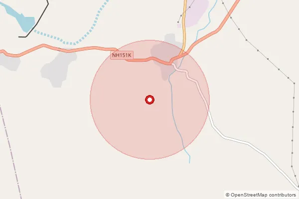 Map showing approximate area covered by Pincode 361160 — Chelabedi Bo, Jamnagar